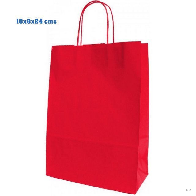 Pack 12 Sacos Vermelho 18x8x24cms ref.1022316 (0.25 unidade)