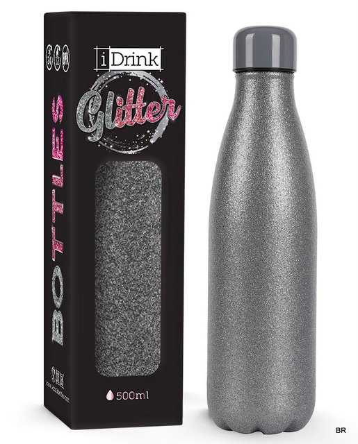 Garrafa termica I-Drink em Aço Glitter (500ML)  ref.ID0030