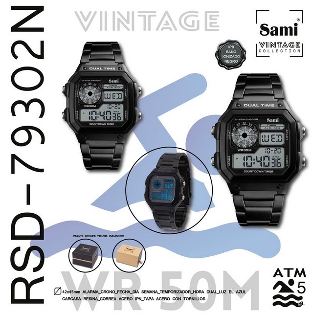 Relogio Sami Digital Vintage ref.RSD79320N
