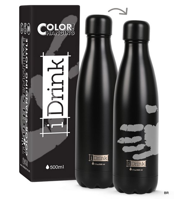 Garrafa termica I-Drink em Aço Black (500ML)  ref.ID0044