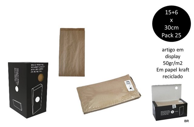 Pack de 25 Envelopes Kraft 15x30cms ref.55762