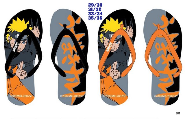 Chinelos Naruto ref.0066--pack de 4 pares