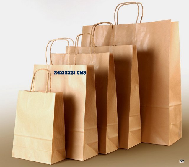 Pack de 12 sacos de Papel Kraft (24x12x31 cms)ref.1020205