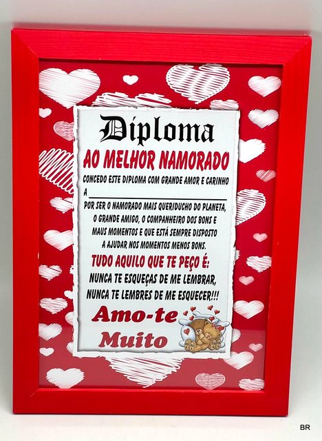 Diploma c/ Moldura A4 Namorados ref.5022679/3