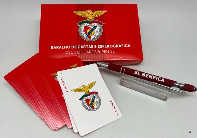 Conjunto Cartas Jogar+ Esferografica SL Benfica Ref. BC006