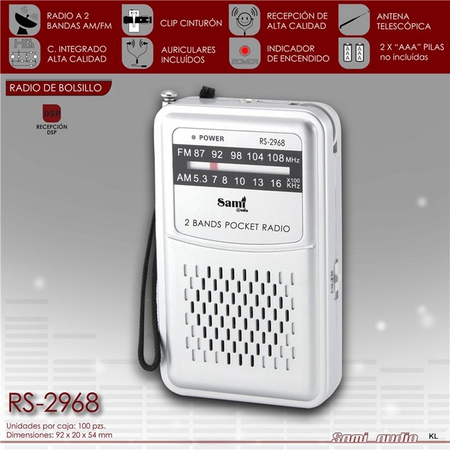 Radio transistor de Bolso 9x5.5cms ref.RS2968