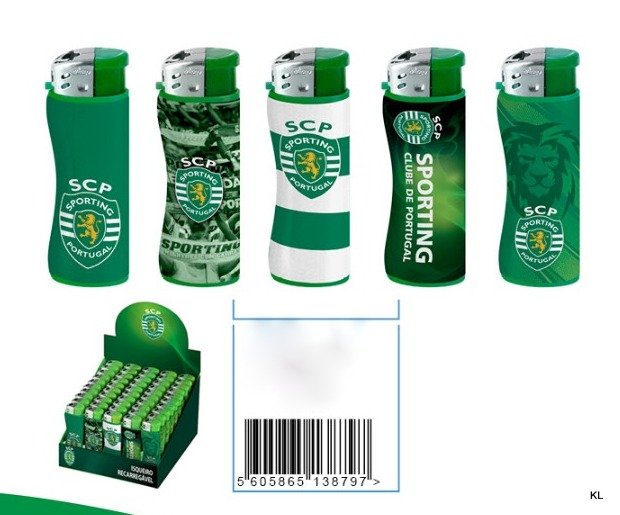 Isqueiros Sporting CP ref.218SCP--Pack de 5 unidades