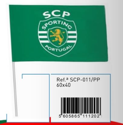 Bandeira c/Pau Sporting CP 40x60cms ref. SCP011