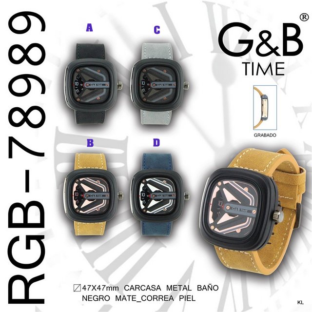 Relogio de Homem GB (A e C) Ref. RGB78989--Pack de 2 unidades--