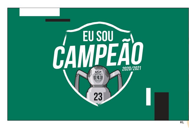 Bandeira Sporting Campeao 90x150cms ref.SCP012/G