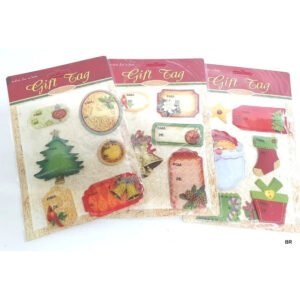 Ctz. c/Etiquetas Natal c/Relevo ref.5831--pack de 3 ctz-