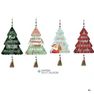 Pack de 4 Placas de Parede Natal 37x17cms ref.BD77723