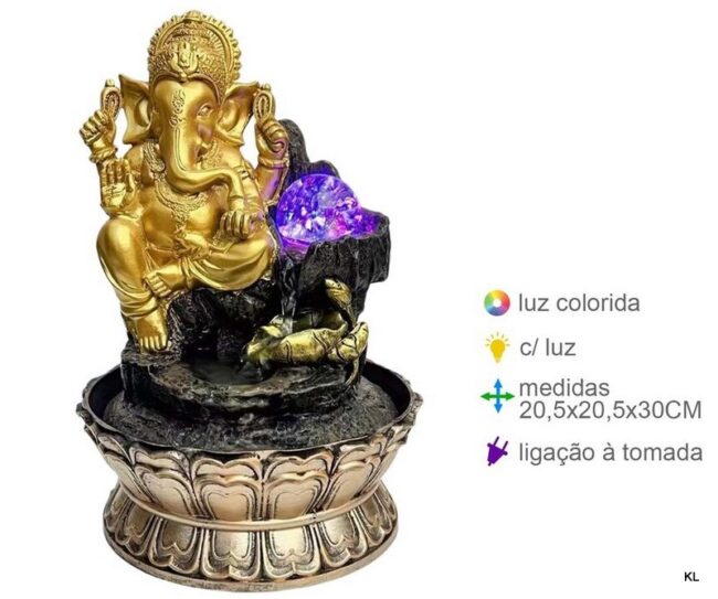 Fonte Resina Ganesh com Luz ref.FR77098