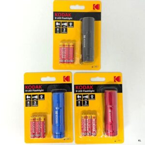 Pack de 3 Lanternas LED com Pilhas Kodak 8,5cms ref. 22072/3/4