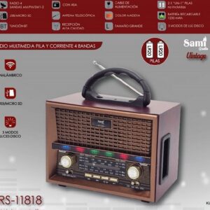 Radio Multimédia Corrente e Pilhas 18x11x6cms Ref. RS11818