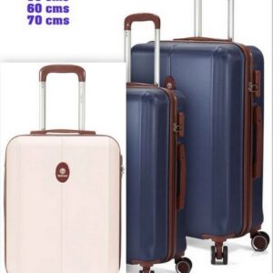Conjunto de 3 Trolley Fibra 50/60 e 70cms ref. BZ5776 cor: Beje
