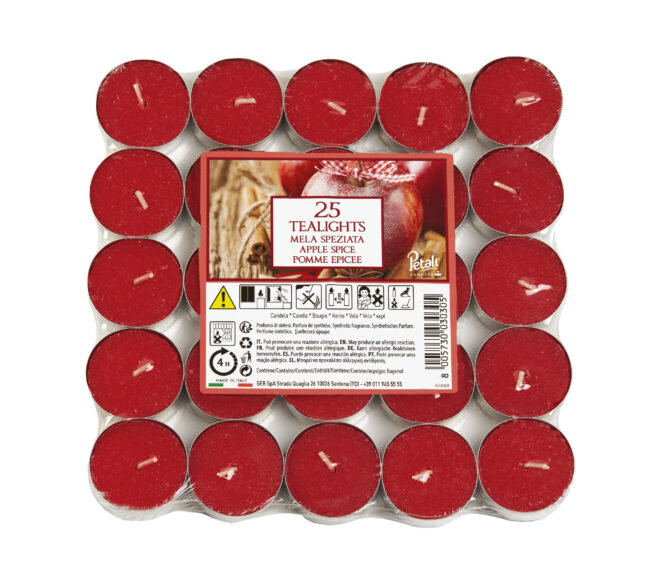 Vela TeaLight 25 Unidades Maça e Canela ref.30305