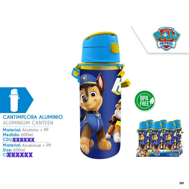 Cantil Patrulha Pata c/Palinha Alumínio 600ML ref. PW19994