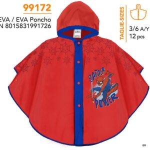 Poncho Impermeável Homem Aranha  3/6 Anos ref. 99172