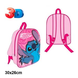 Mochila Stitch Rosa 3D 30x26cms ref.0836