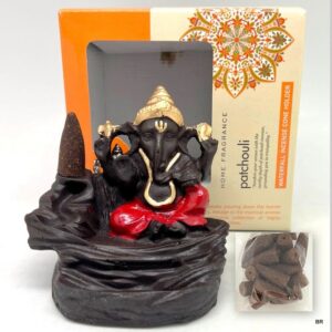 Suporte Incenso Cone Ganesh 13cms Patchouli (Cones Incluídos) ref.DA219345