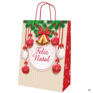 Pack de 12 Sacos Natal Feliz Natal 32x12x41cms ref. 1025278