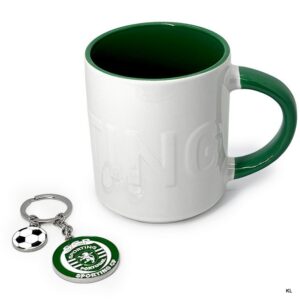 Conjunto Caneca com Relevo + Porta Chaves Sporting CP ref. SM016