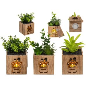 Pack de 3 Vasos c/Planta Led 7,5x15cms ref.121055