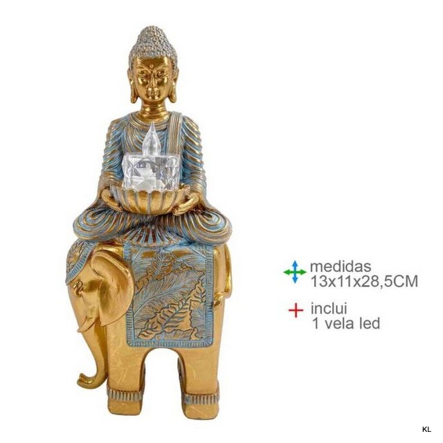 Buda em Resina Porta Vela 13x11x28cms ref.BR78383
