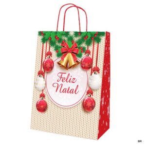 Pack de 12 Sacos Natal-Feliz Natal-18x8x24cms ref. 1025280