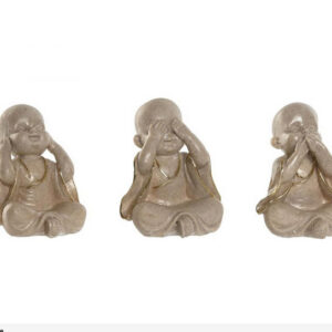 Pack de 3 Monge em Resina 11x11x14cms ref.FD219906