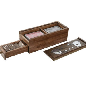 Jogo Domino e Cartas Madeira 23x10cms ref.JM219912