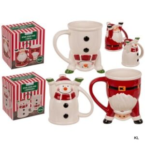 Caneca Natal Cerâmica 300ml Upside Down ref.78/8419