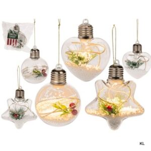Pack de 3 Penduricos para Árvore Natal c/Led 8cms ref.939136
