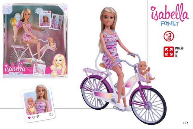 Brinquedo Boneca Isabella com Bicicleta 32x28cms ref.39415