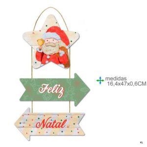 Placa de Parede Natal MDF 16,5x47cms ref.BD78867