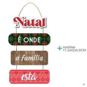 Placa de Parede Natal MDF 17x42cms ref.BD78869