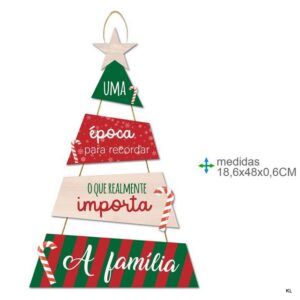 Placa de Parede Natal MDF 19x48cms ref.BD78872