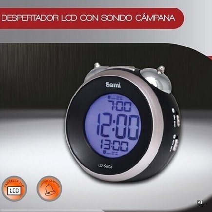 Despertador LED com Luz (som campainha) 10cms ref. LD9804