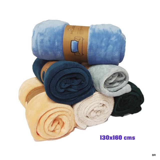 Pack de 2 Mantas Coral 130x160 ref. 24799 ( enviamos cores aleatório)