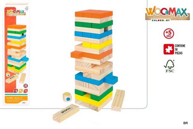 Brinquedo Blocos Madeira Jenga ref.43620