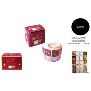 Cx c/60 Etiquetas de Natal ref.202554--pack de 5 cxs
