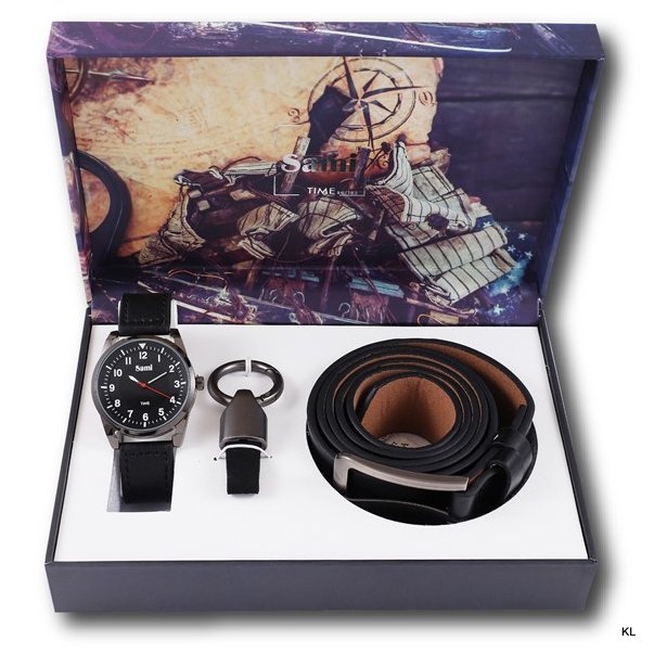 Conjunto Relógio com Porta Chave e Cinto ref. RSM43897A