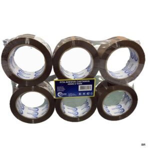 Pack de 6 Fita cola Castanha Larga 48MMx100MTS ref.69156