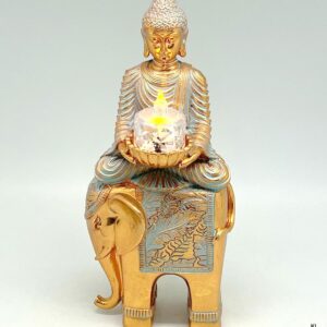 Buda em Resina Porta Vela 13x11x28cms ref.BR78383