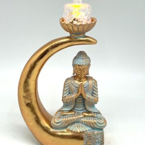 Buda em Resina Porta Vela 14,5x6,5x25cms ref.BR78384