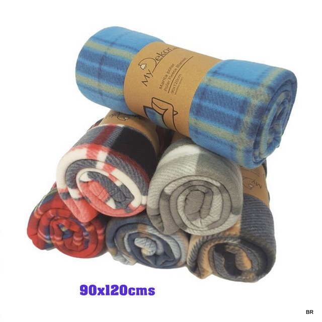 Pack de 3 Mantas Polar Xadrez 90x120cms ref. MT81293
