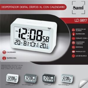 Despertador Lcd com Calendário 7x10.50cms ref. LD9817
