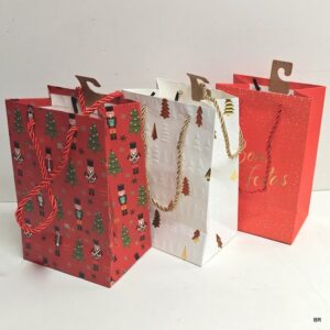 Pack de 6 Sacos Natal Papel Cartonado 12x20x9ms ref.1028938