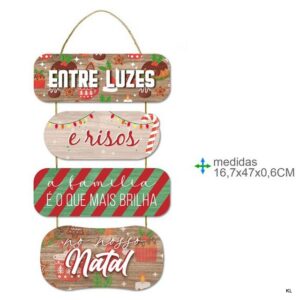 Placa de Parede Natal MDF 17x47cms ref.BD78870